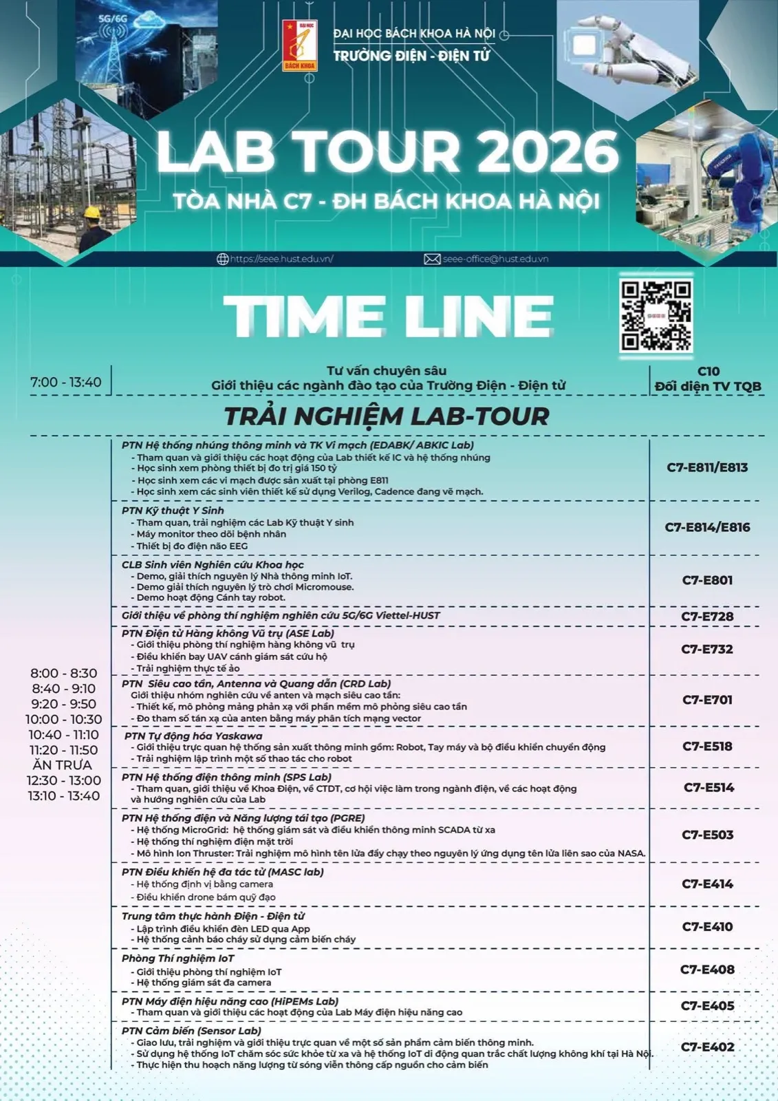 Lịch trình chi tiết Lab Tour 2026 tại tòa nhà C7